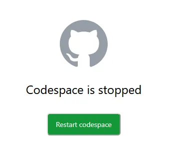 GitHub Codespace erfolgreich gestoppt