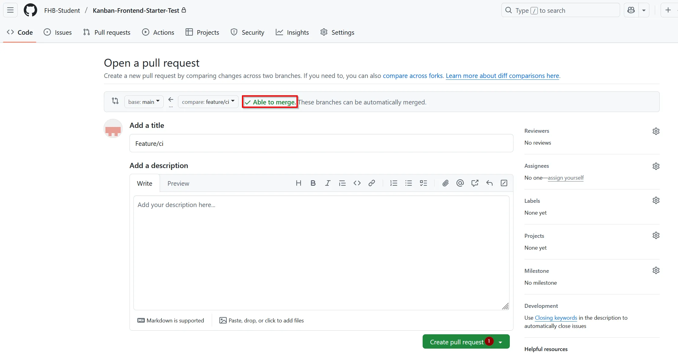 GitHub Erstellen eines Pull-Requests