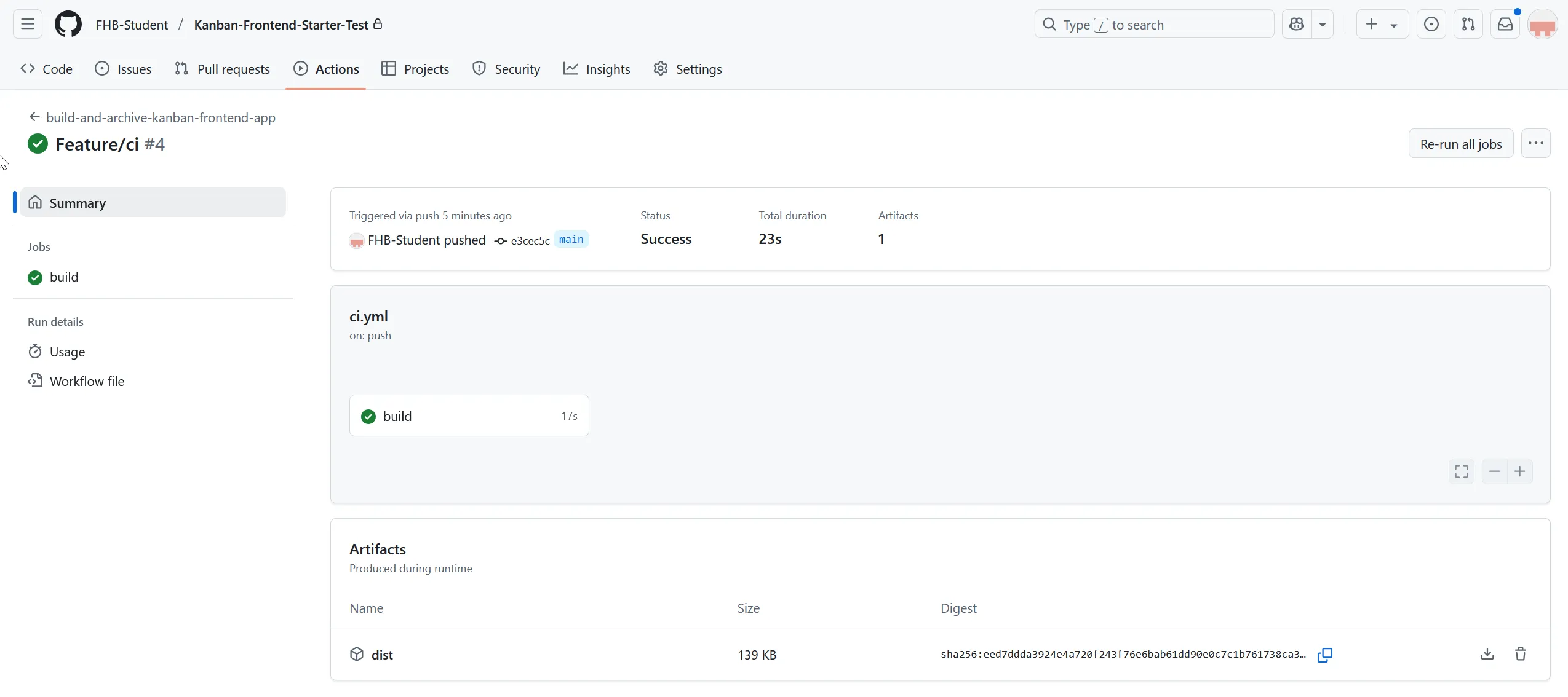 GitHub Action Summary