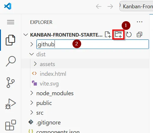 Verzeichnis in GitHub Codespaces anlegen